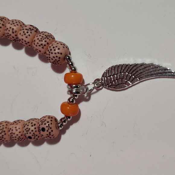 5 pc Stretch Bracelets Boho Wood Beads Versatile Mix & Match Charm Paris Feather - Picture 9 of 14